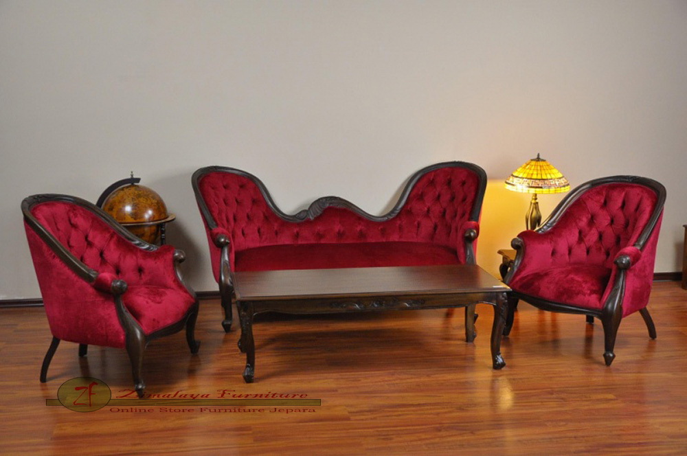  Kursi  Tamu Sofa Merah  Zimalaya Furniture