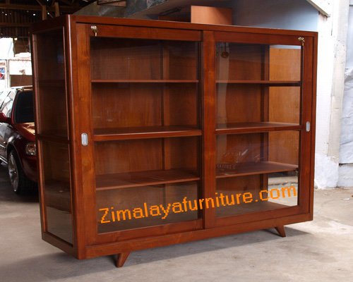  Lemari  Buku  Jati Sliding  Zimalaya Furniture