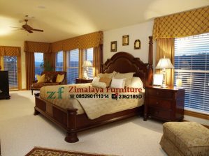 Tempat Tidur Jati Warna Coklat Doff