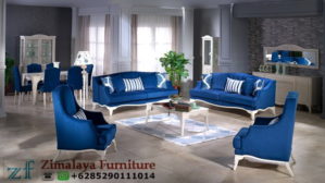 Sofa Tamu Warna Biru Putih