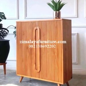 Rak Sepatu Jati Minimalis Pintu Salur