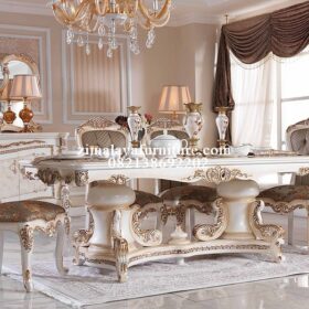 Meja Makan Ukir Eropa Classic