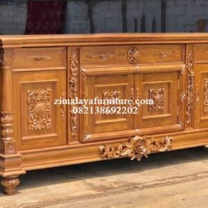 Bufet Ukir Kayu Jati Ruang Tamu